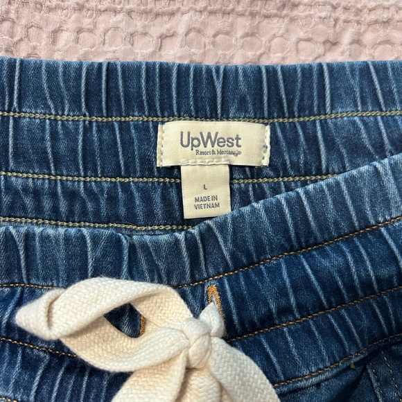 UpWest Dark Blue Jean Shorts with Drawstring - Picture 2 of 5